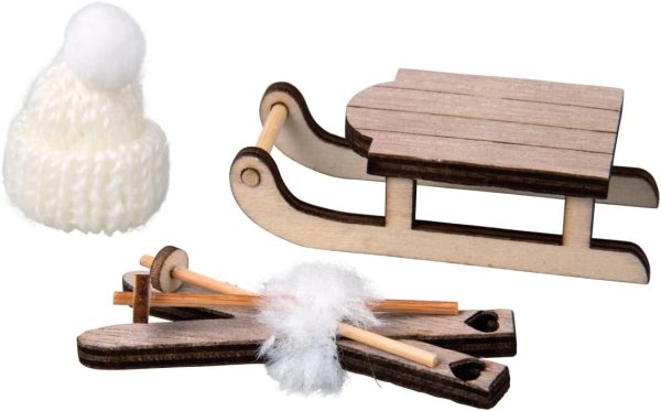 Rayher Assortiment de décorations « Sports d’Hiver » en Bois, 3 pces, 2,4-7cm, décorations, Hiver, Noël-46664999