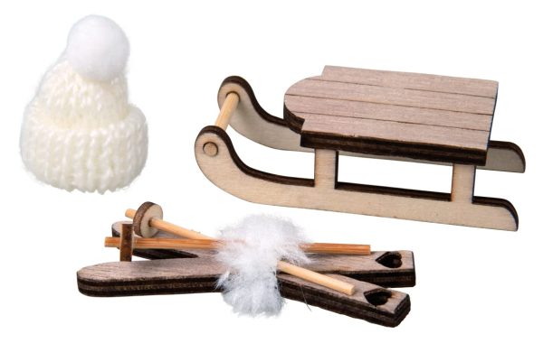 Rayher Assortiment de décorations « Sports d’Hiver » en Bois, 3 pces, 2,4-7cm, décorations, Hiver, Noël-46664999