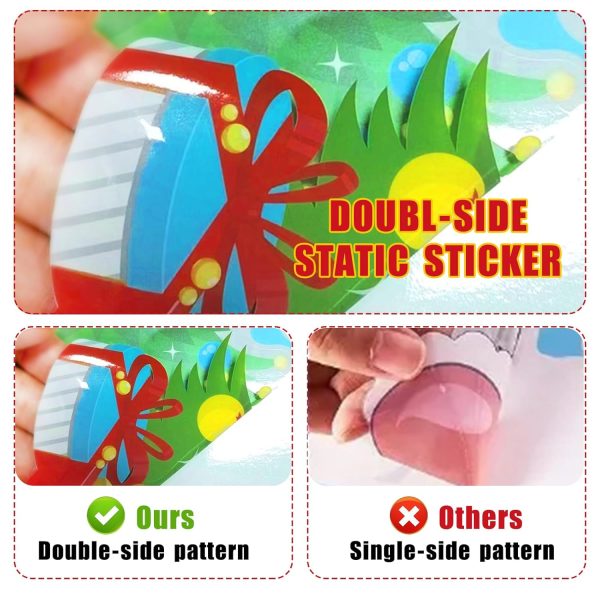 Christmas Stickers, Christmas Decoration Window Sticker, Reusable, Double-Sided Removable DIY Window Stickers, Dwarfs Reindeer Santa Claus Snowman PVC Stickers, 10 Sheets, 267...
